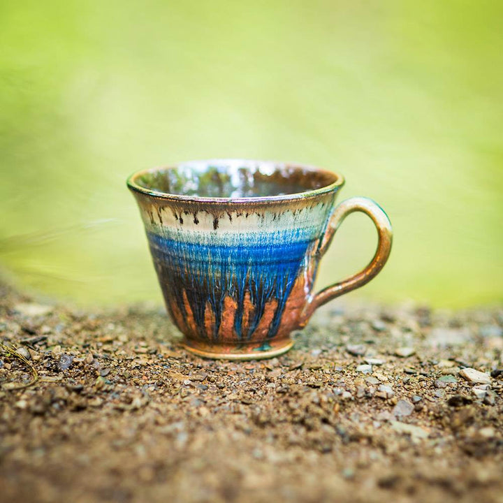 Soup Bowl with Handle Amber Blue