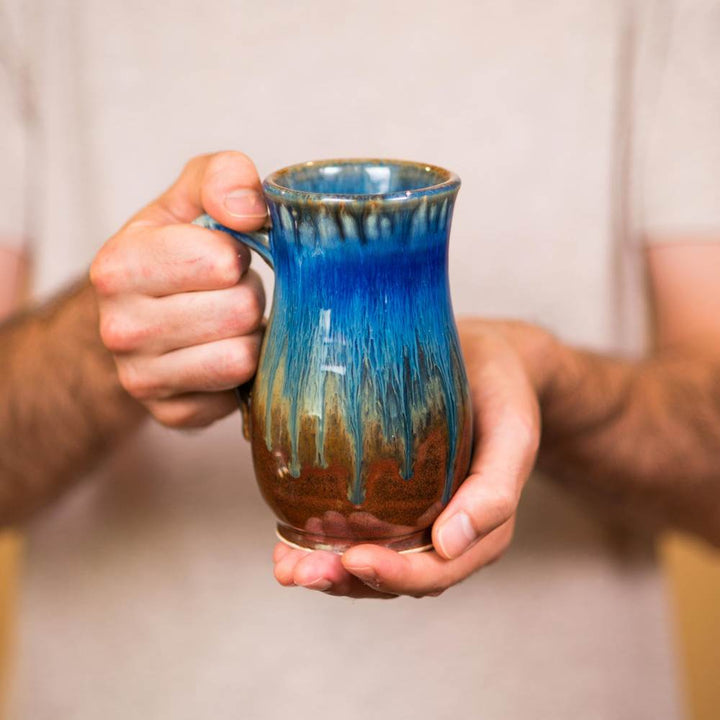 Curved Mug Amber Blue