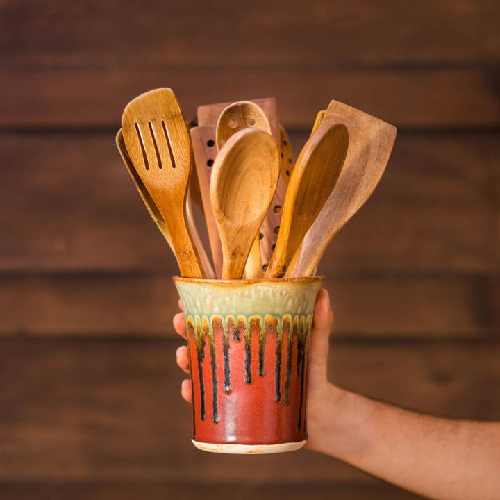 Utensil Holder Green Ash