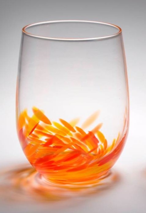 Vino Breve Stemless Tumbler Red Orange