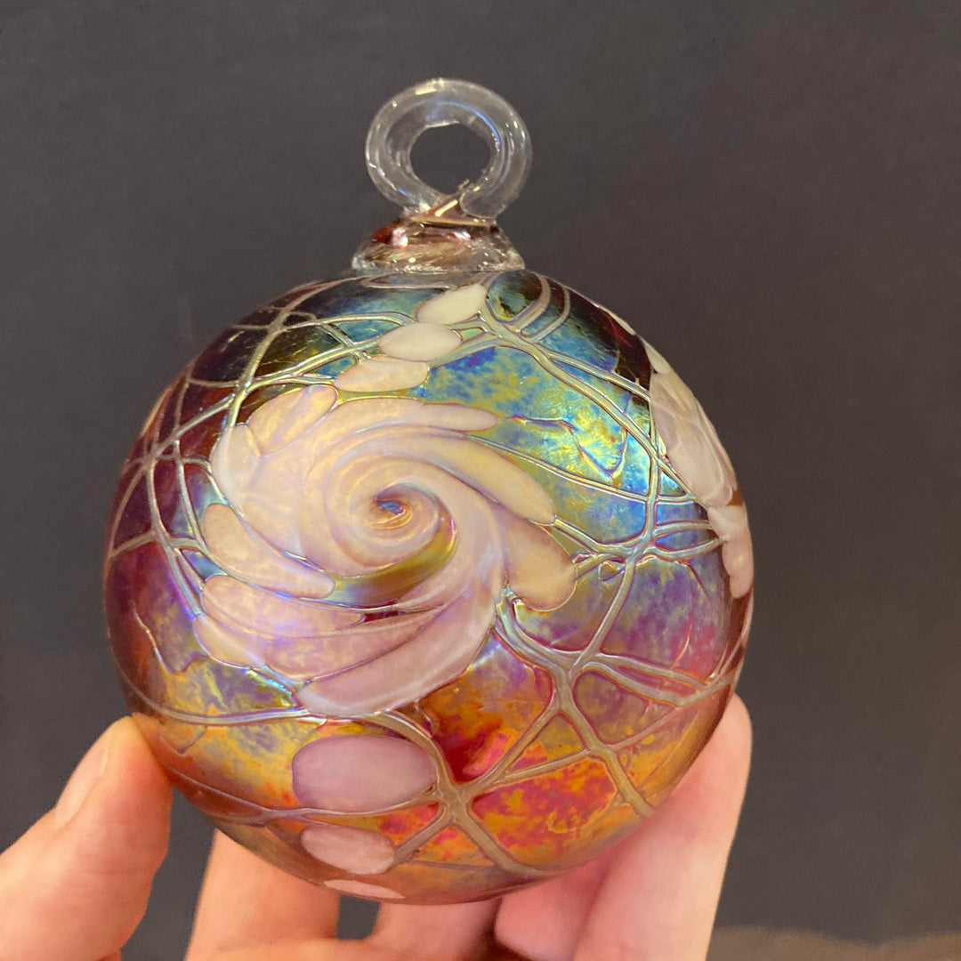 Swirl Red Round Ornament