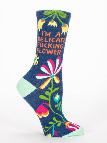 Delicate Fucking Flower Crew Socks