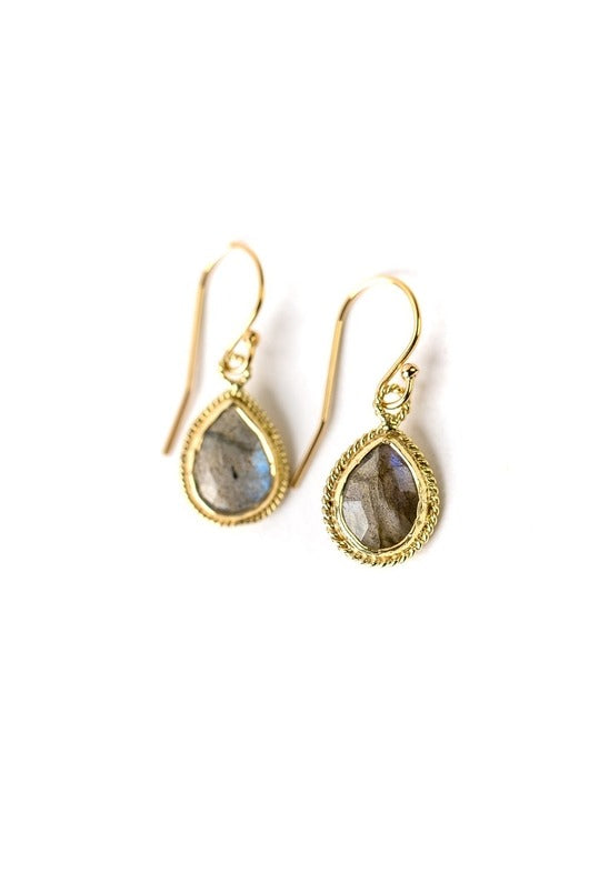 Favorites Bezel Earrings Labradorite