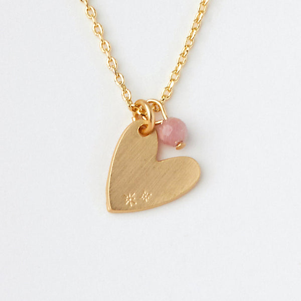 Intention Charm Necklace Rhodonite Gold