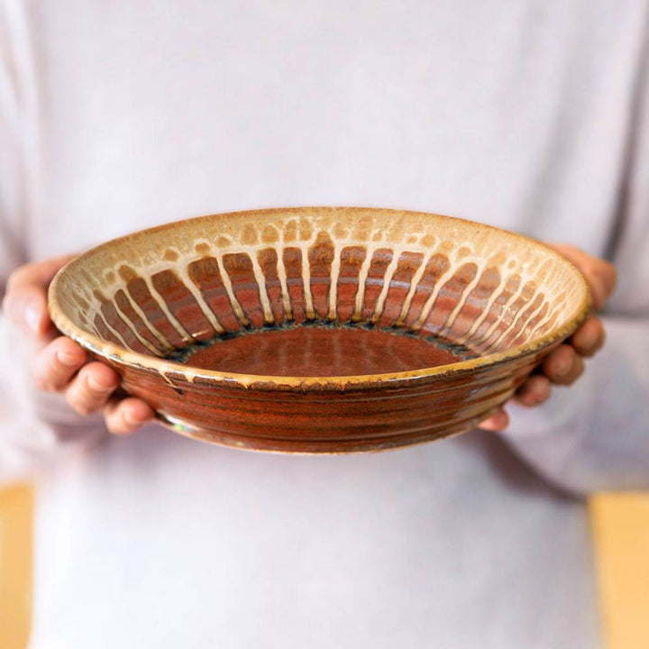 Pasta Serving Bowl Golden Amber