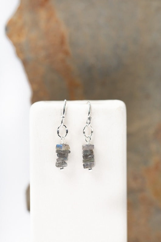 Prism Stacked Earrings Labradorite