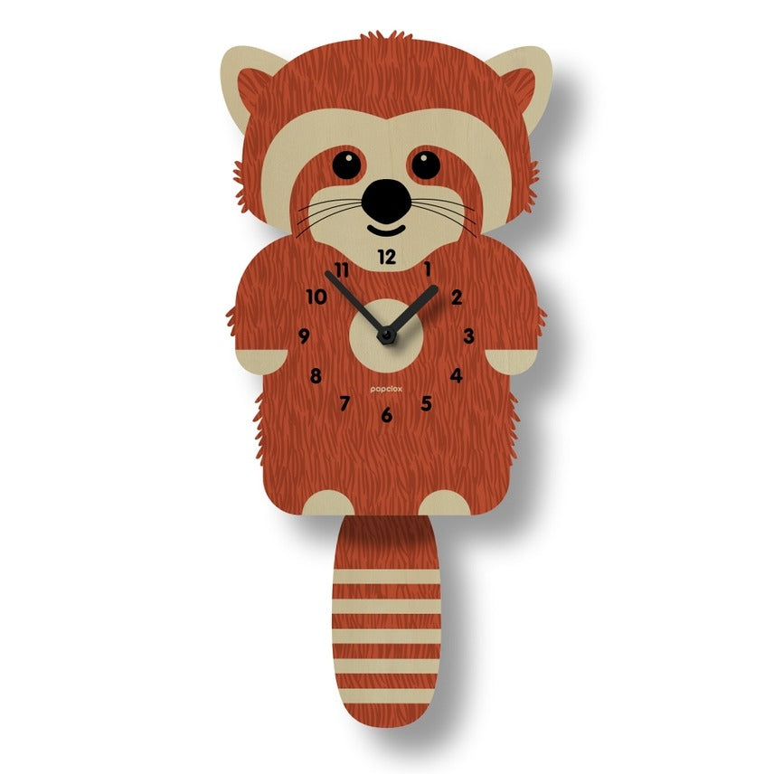 Red Panda Pendulum Clock