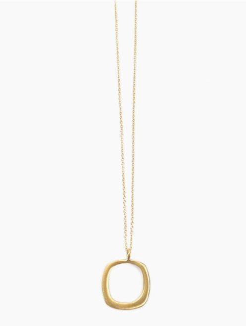 Small Open Square Nekclace Vermeil