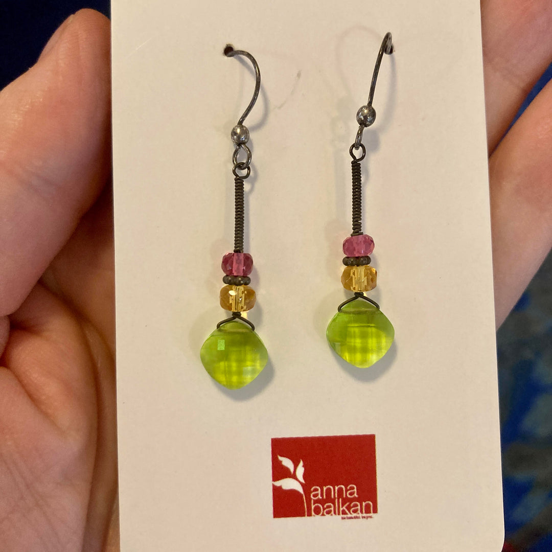 Eve Stick Earrings Gems + Peridot